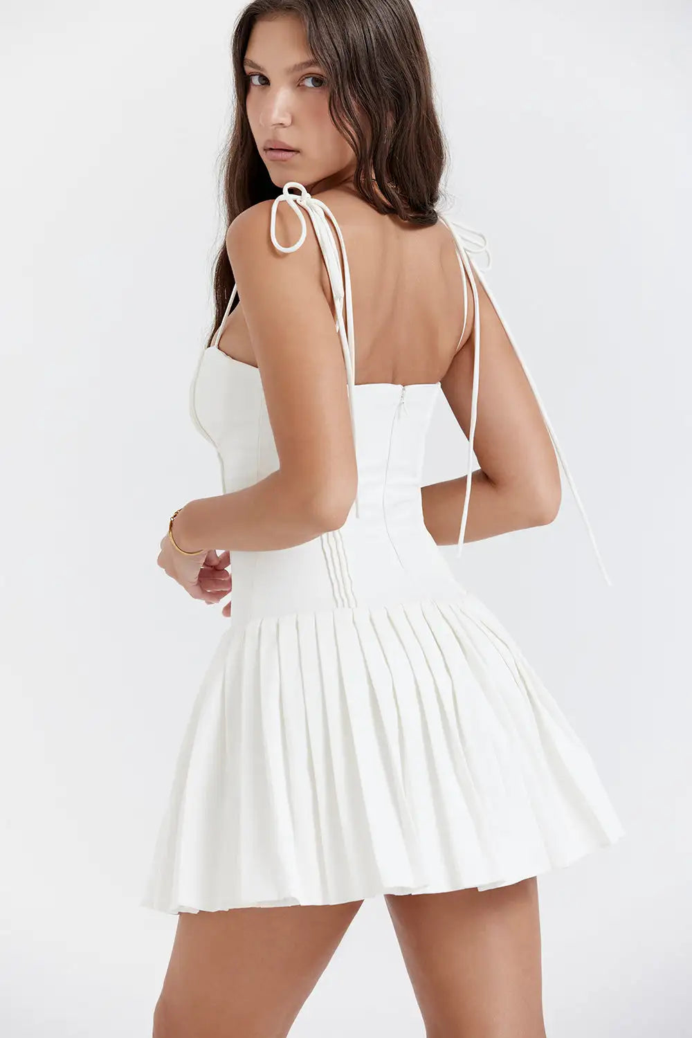 White Pleated Dress | Atherea - Atherea